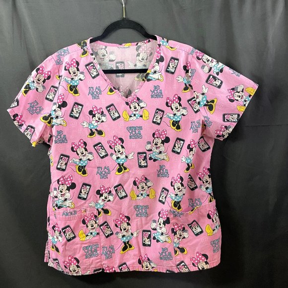 Disney Other - COPY - Minnie Mouse Scrub Top No tags (See Measurements) Pink
